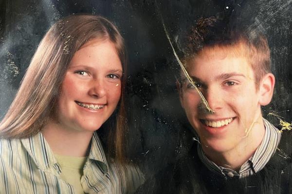 A siblings' seemingly school photos were lost in the natural disaster.